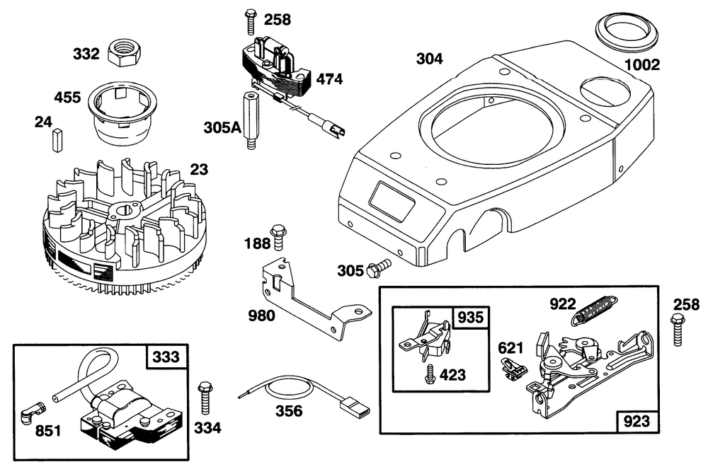 Engine Gts-150 Diagram and Parts List for 26636B 6900001 - 6999999 Toro Lawn Mower