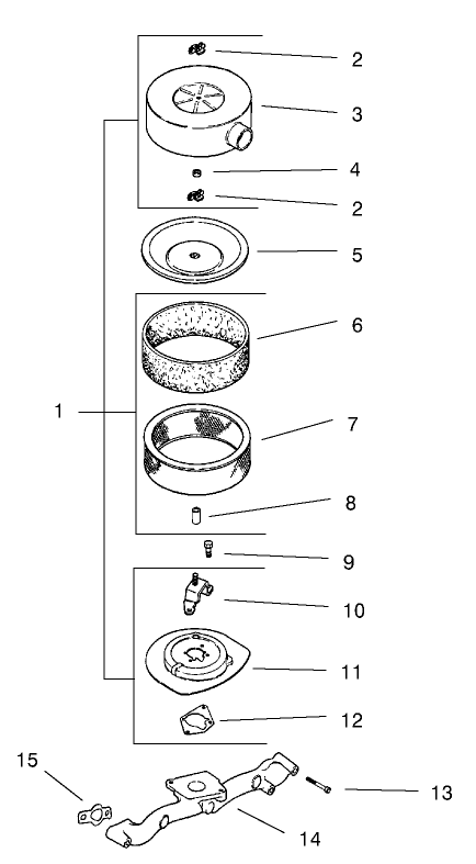 Group 10-Air Intake/Filtration Diagram and Parts List for 22304 900001 - 990001 Toro Lawn Tractor Accessories