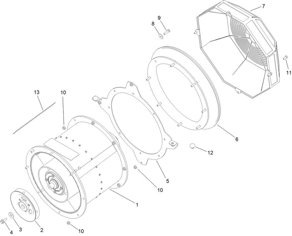 Turbine And Fan Guard Assembly Diagram and Parts List for 78593 400000000-402859999 Toro Lawn Mower