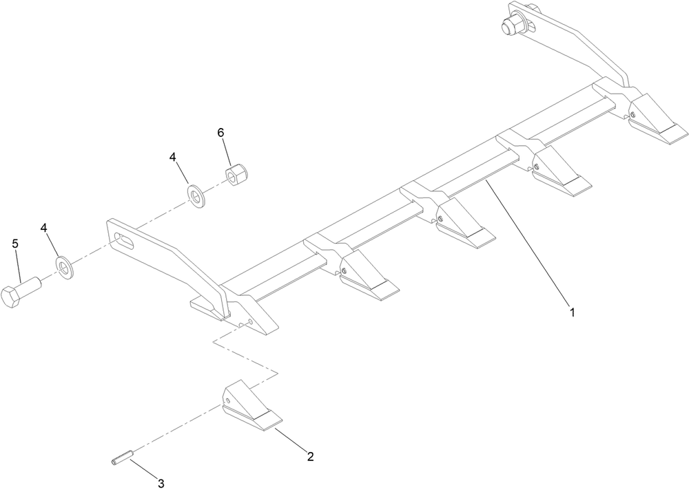 Tooth Bar Assembly No. 104-6020 Diagram and Parts List for 22520 409900000 - 414768999 Toro Lawn Tractor Accessories