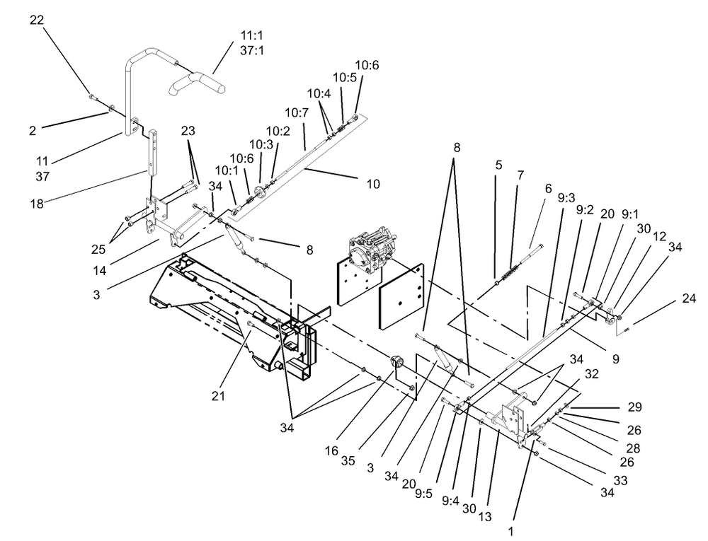 Steering Control Assembly Diagram and Parts List for 74231 (230006001-230999999)(2003) Toro Lawn Mower