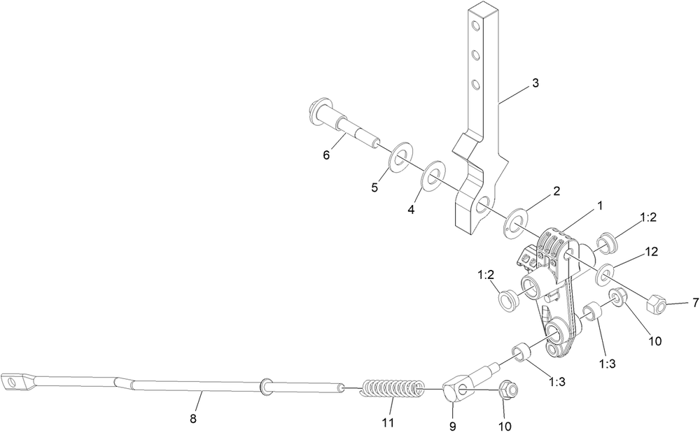 Lh And Rh Motion Control Assembly Diagram and Parts List for 76602 400000000 - 412999999 Toro Lawn Tractor