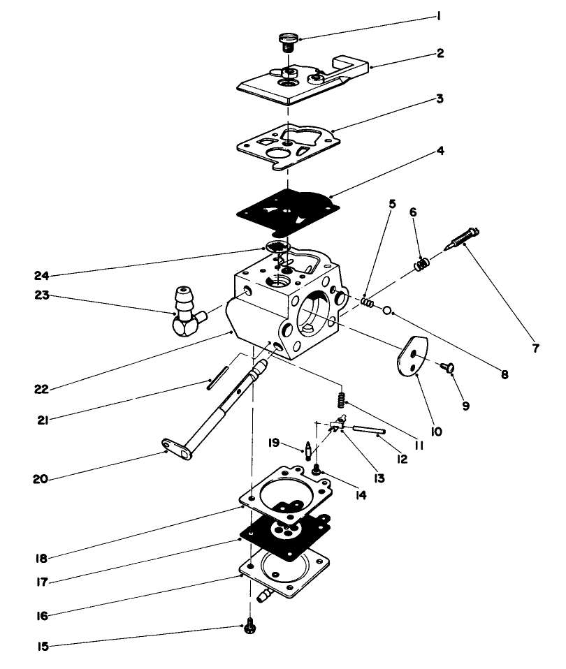 Carburetor Assembly No. 45-2360 Diagram and Parts List for 38350 3000001 - 3999999 Toro Snow Blower