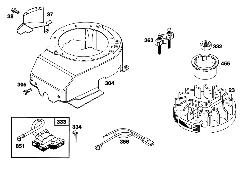 Engine Briggs & Stratton Model 128802-0615-01 Diagram and Parts List for 20463 5900001 - 5999999 Toro Lawn Mower