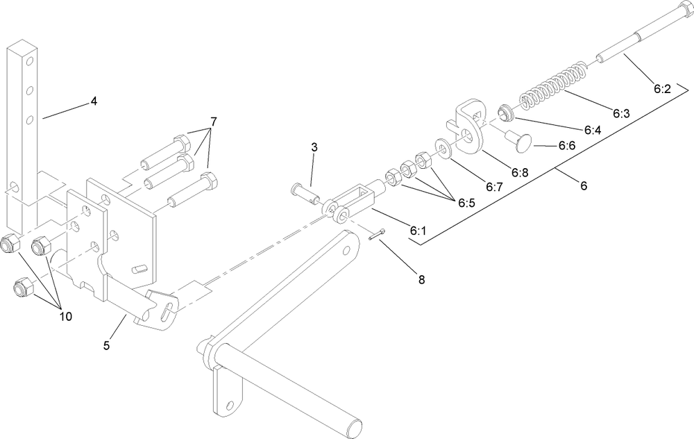 Right Hand Motion Control Assembly Diagram and Parts List for 74450TE (290000001-290999999)(2009) Toro Lawn Mower