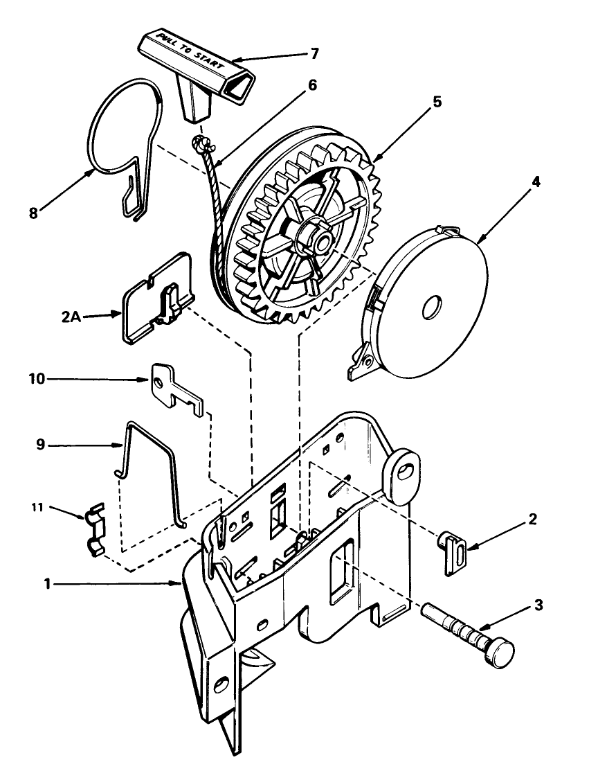 Rewind Starter N0. 590531 Diagram and Parts List for 16340C 6000001 - 6999999 Toro Lawn Mower