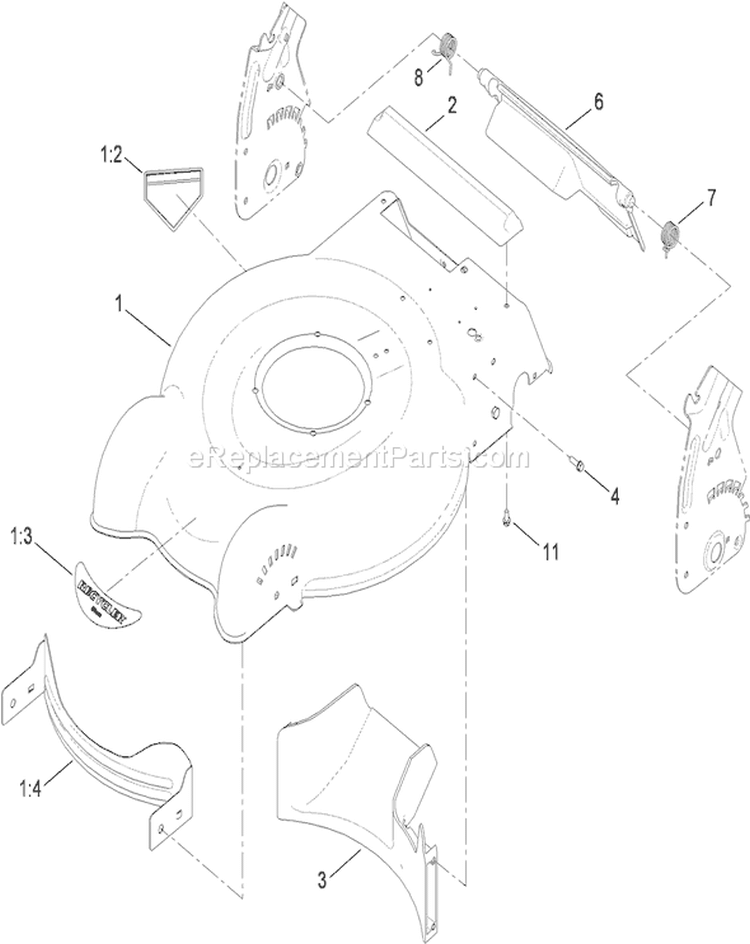Housing Assembly Diagram and Parts List for 29641 290000001-290999999 - 2009 Toro Lawn Mower