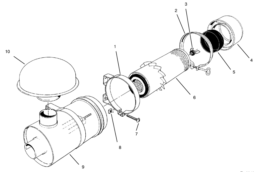 Air Cleaner, Model No. 11-4659 Diagram and Parts List for 30612 890001 - 899999 Toro Lawn Tractor
