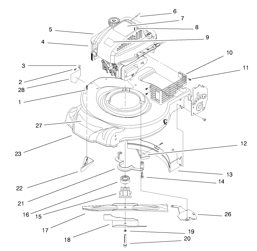 Engine Assembly Diagram and Parts List for 20457 7900001 - 7999999 Toro Lawn Mower