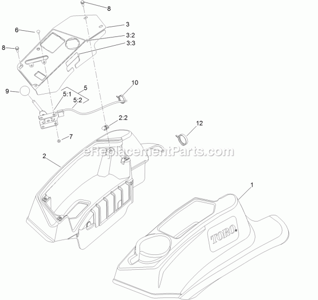 Fender, Console And Control Assembly Diagram and Parts List for 74956 313000001-313999999 Toro Lawn Mower
