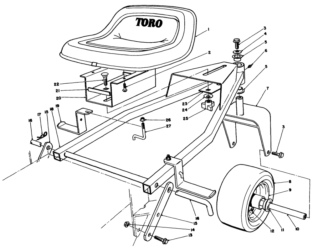 Sulky Model No. 30120 (Optional) Diagram and Parts List for 30111 4000001 - 4999999 Toro Lawn Tractor Accessories