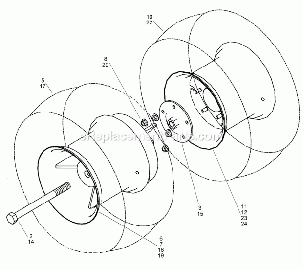 Tire And Wheel Assembly Dual Tire And Wheel Diagram and Parts List for 2011  Toro Lawn Tractor Accessories