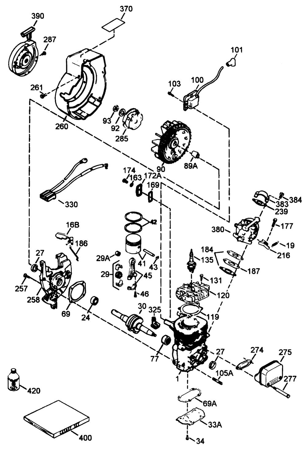 Engine Tecumseh Model No. Hsk600-1681s (Model No. 38196) Diagram and Parts List for 38196 4900001 - 4999999 Toro Snow Blower