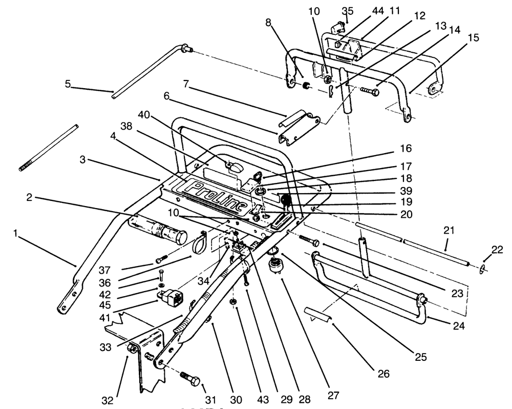 Handle Assembly Diagram and Parts List for 30166 690001 - 691549 Toro Lawn Tractor Accessories