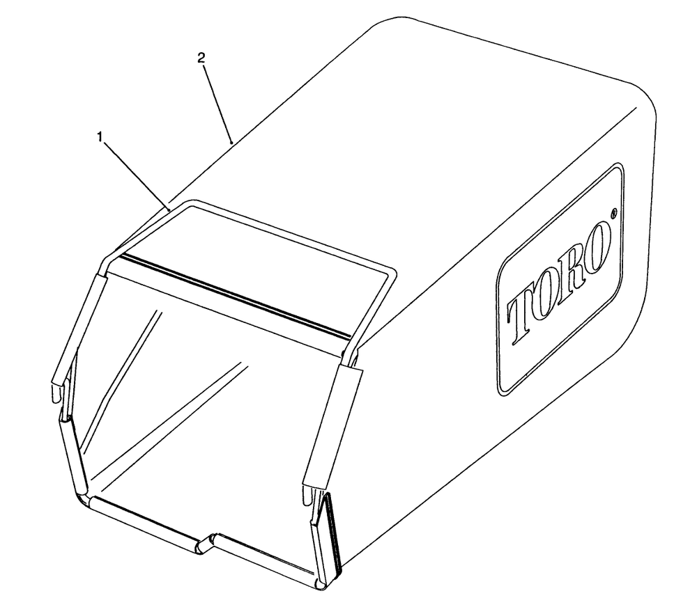 Grass Bag Assembly Diagram and Parts List for 26625CG 9000001 - 9999999 Toro Lawn Mower
