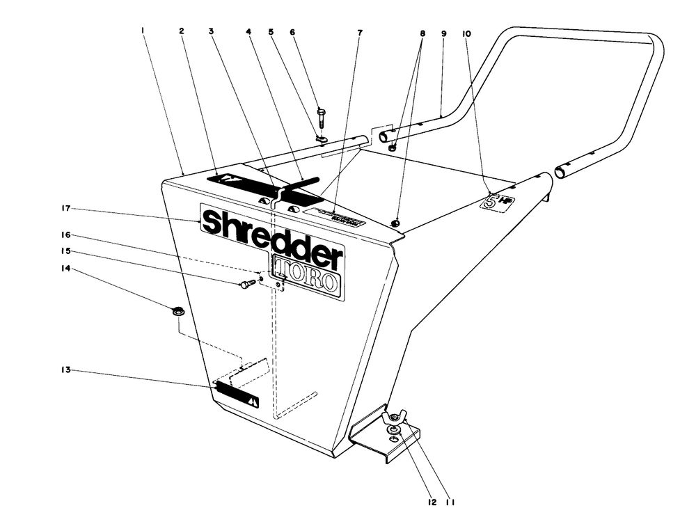 Hopper Assembly Diagram and Parts List for 62853 3000001 - 3999999 Toro Chipper Shredder