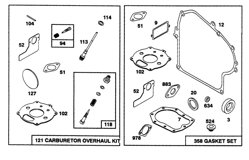 Engine Briggs & Stratton Models 252416-0756-01 & 252416-0757-01 Diagram and Parts List for 38580 5900001 - 5999999 Toro Snow Blower