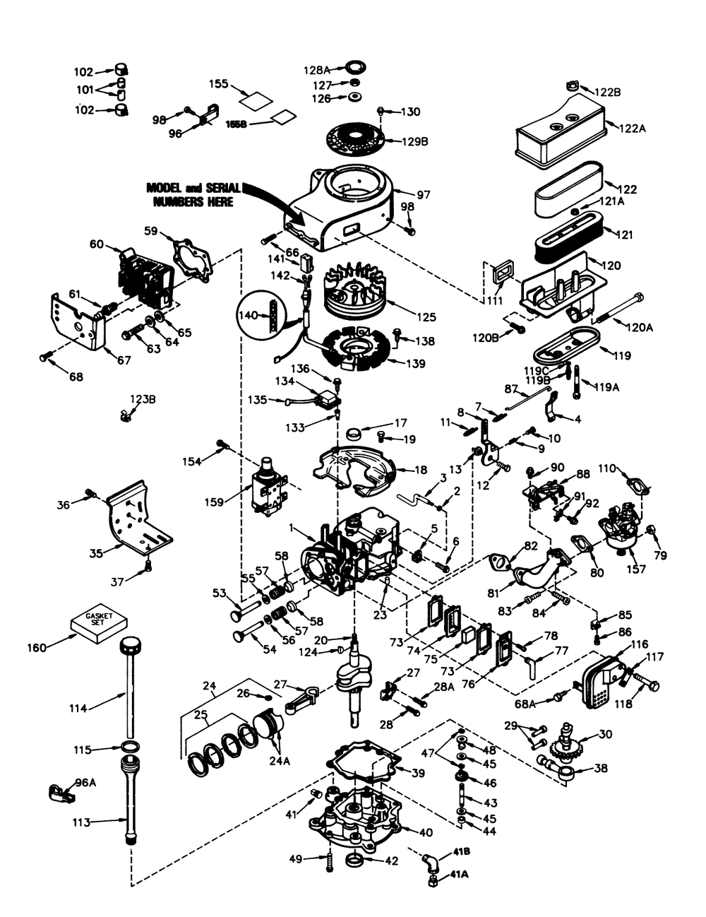 Engine Tecumseh Model No. Tvxl195-150218 (Model 56127) Diagram and Parts List for 56123 9000001 - 9999999 Toro Lawn Tractor