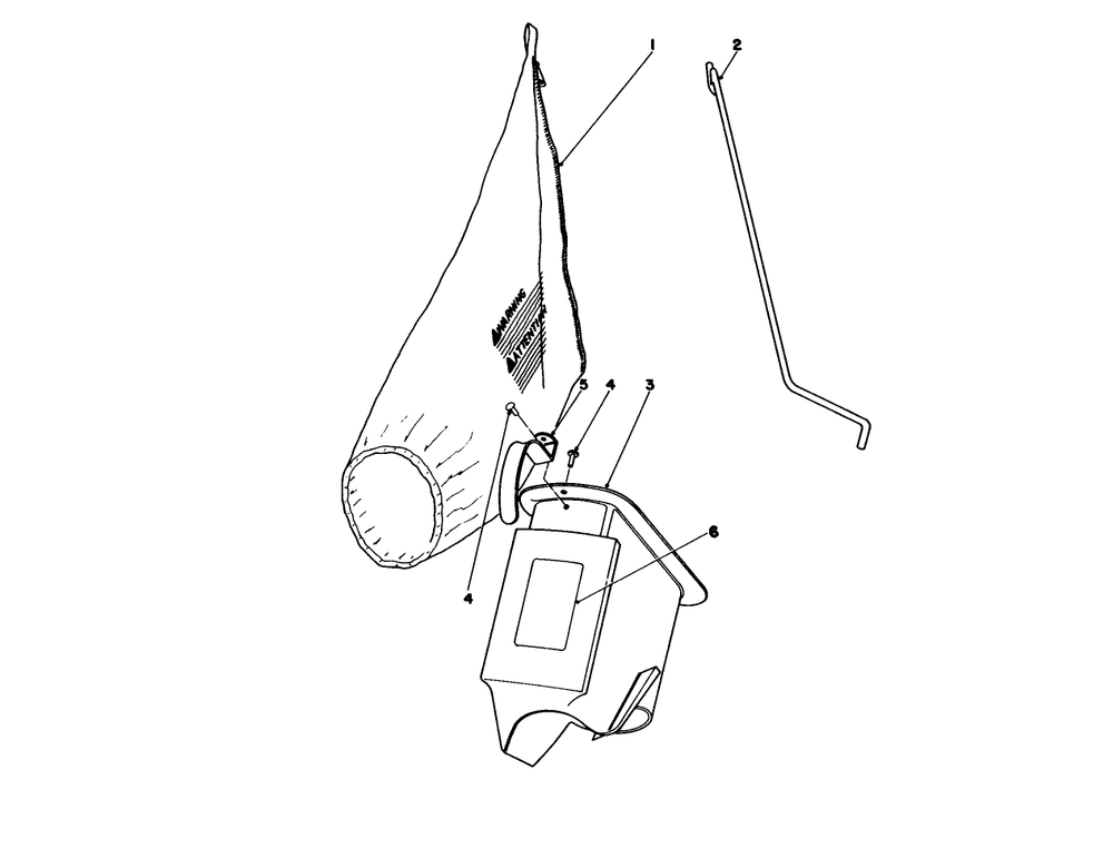Bagging Kit No. 36-8380 (Optional) Diagram and Parts List for 16390 1000001 - 1999999 Toro Lawn Mower