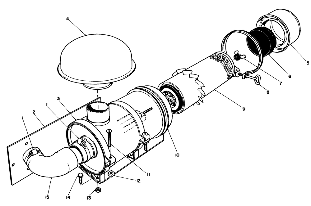 Remote Air Cleaner Kit No. 55-8460 (Optional) Diagram and Parts List for 30718 2000001 - 2999999 Toro Lawn Tractor