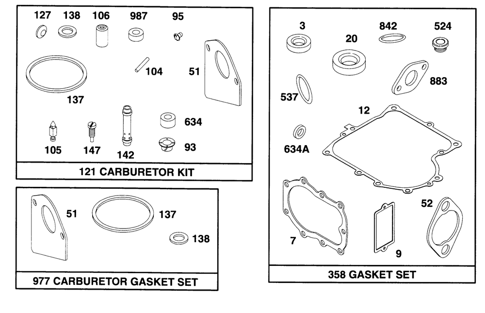 Engine Briggs & Stratton Model 28d707-0124-01 Diagram and Parts List for 70142 59000001 - 59999999 Toro Lawn Tractor