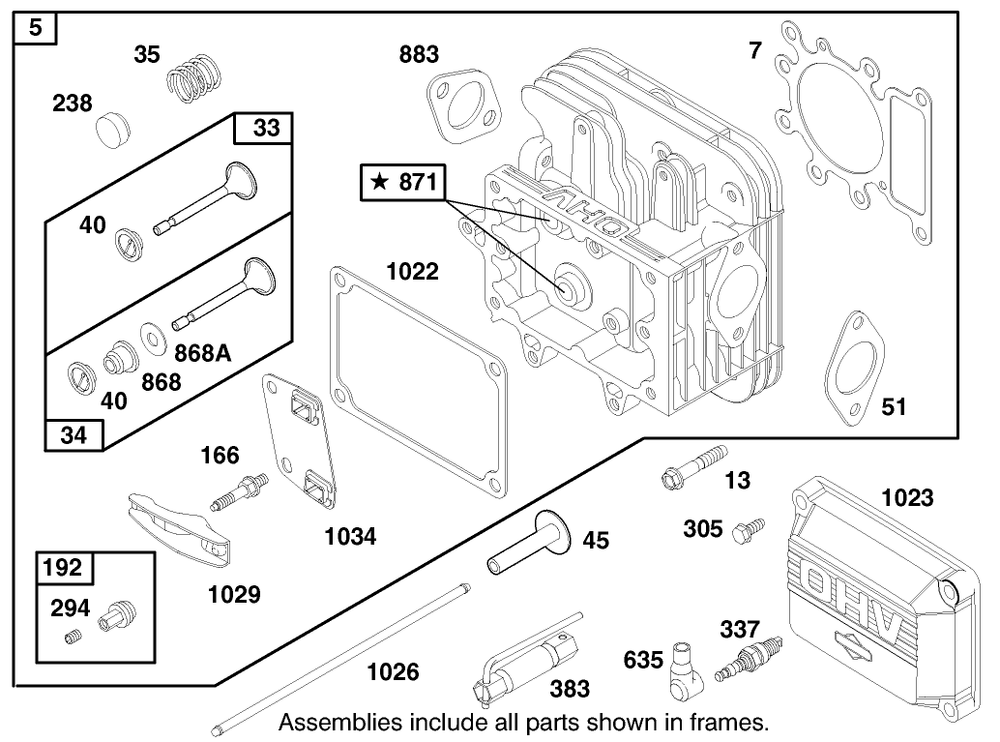 Engine Briggs & Stratton Model 28n777-1174-E1 Diagram and Parts List for 71198 9900001 - 9999999 Toro Lawn Tractor