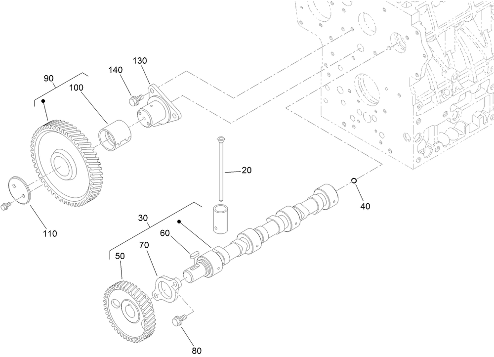 Cam Shaft And Idle Gear Assembly Diagram and Parts List for 22530 414400000 - 999999999 Toro Lawn Tractor Accessories