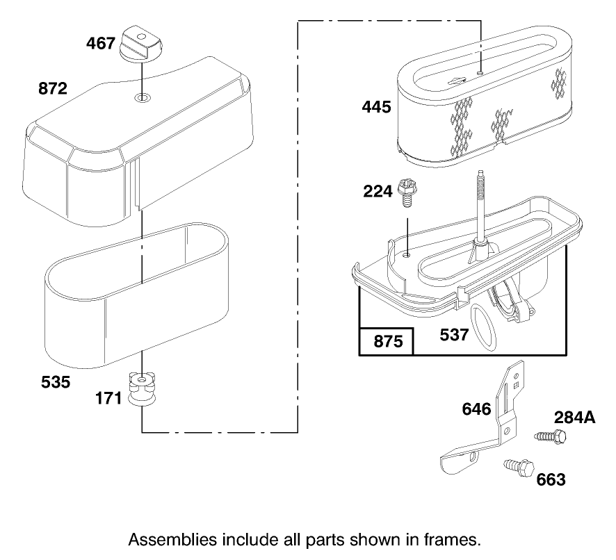 Engine Briggs & Stratton Model 28m707-1122-E1 Diagram and Parts List for 71208 8900001 - 8999999 Toro Lawn Tractor