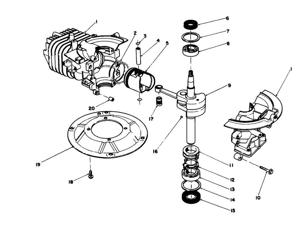 Crank Shaft Assembly (Engine Model No. 47pm1-1)(Serial No. 2005001 & Up) Diagram and Parts List for 20329 2000001 - 2999999 Toro Lawn Mower