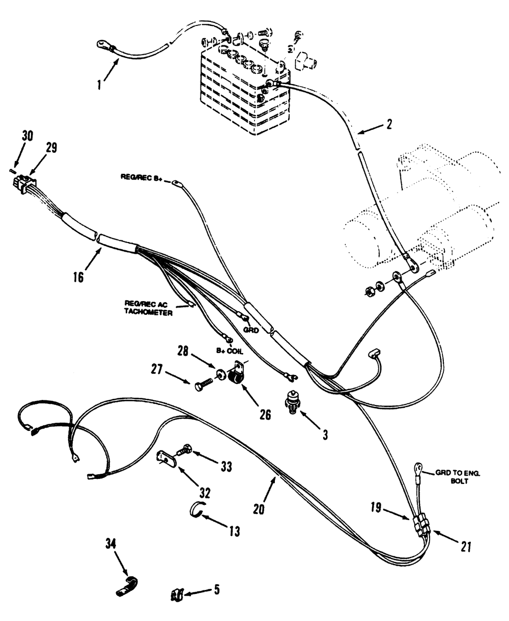 Electrical System Diagram and Parts List for 73421 5901047 - 5999999 Toro Lawn Tractor