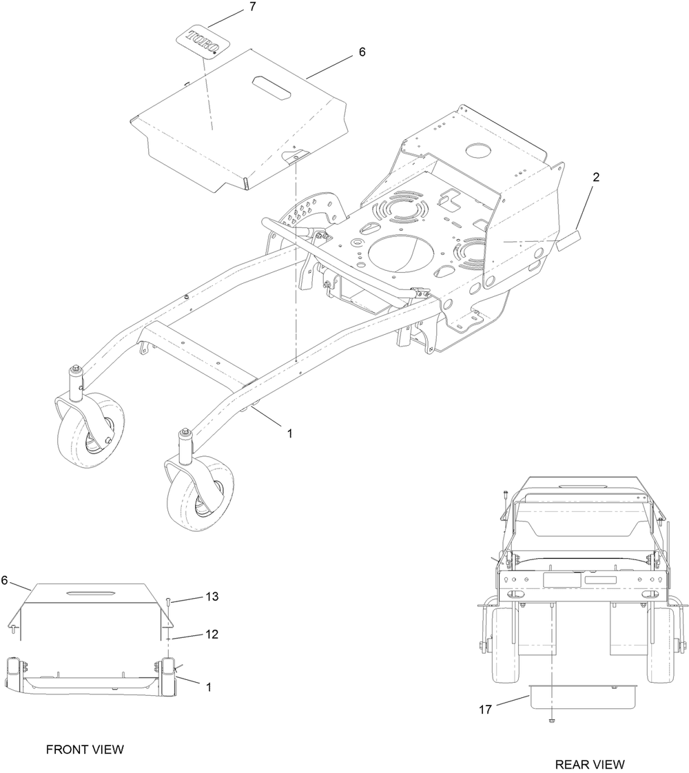 Hood Assembly Diagram and Parts List for 44410TE 400000000-406499999 Toro Lawn Mower
