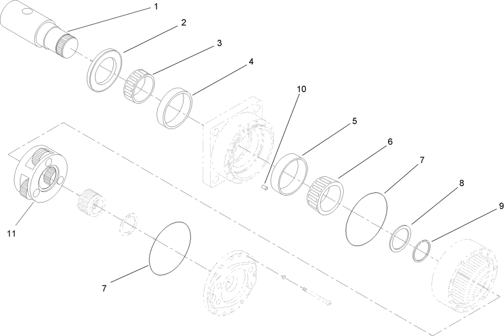 Planetary Drive Assembly No. 107-9352-03 Diagram and Parts List for 22805 402000000 - 404319999 Toro Lawn Tractor Accessories