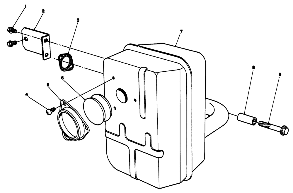 Muffler Assembly Diagram and Parts List for 30112 8000001 - 8999999 Toro Lawn Tractor Accessories