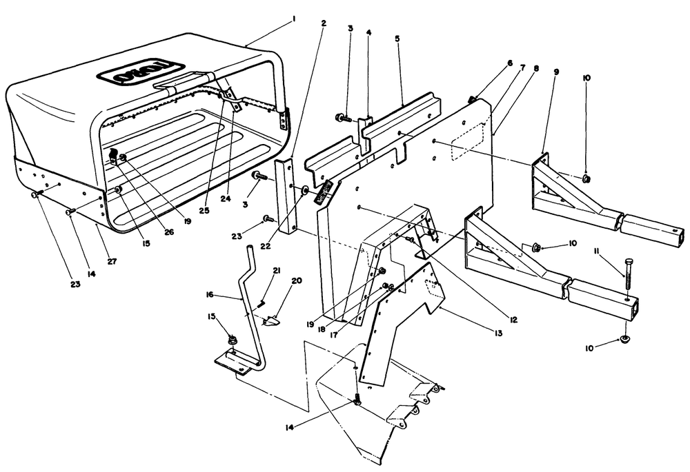 36" Side Discharge Bagging Kit No. 30125 (Optional) Diagram and Parts List for 30111 4000001 - 4999999 Toro Lawn Tractor Accessories