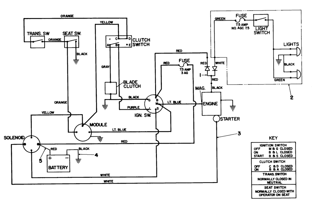 Electrical Diagram Diagram and Parts List for 57360 6000001 - 6999999 Toro Lawn Tractor
