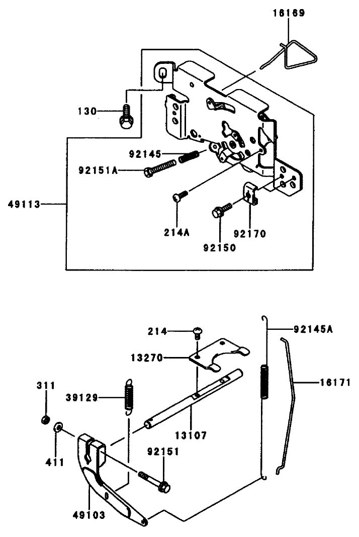 Control-Equipment Assembly Diagram and Parts List for 74173 (990001-999999)(1999) Toro Lawn Mower