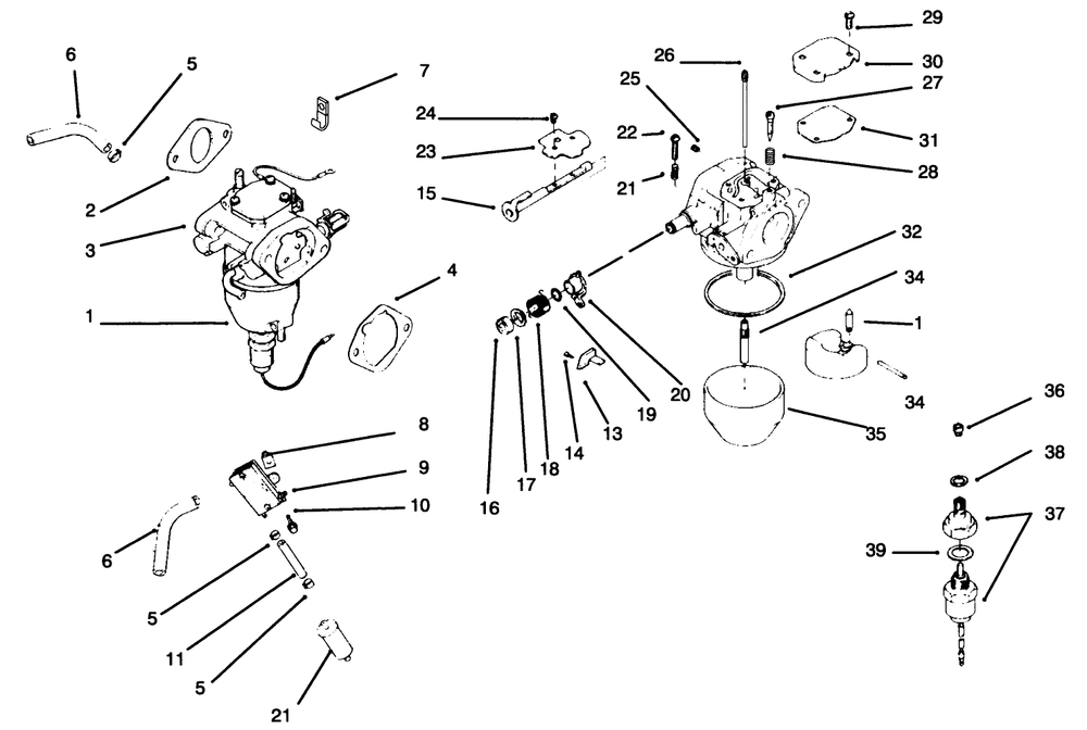 Carburetor/Fuel Pump Kohler Engine Cv18s - Ps 61521 Diagram and Parts List for 30181 59000001 - 59999999 Toro Lawn Tractor Accessories