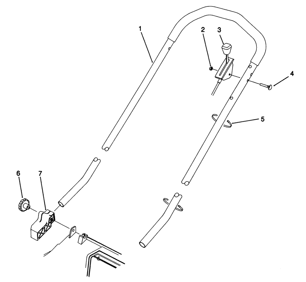 H.P. Handle Assembly (Model No. 20901b Only) Diagram and Parts List for 20906B 2000001 - 2999999 Toro Lawn Mower
