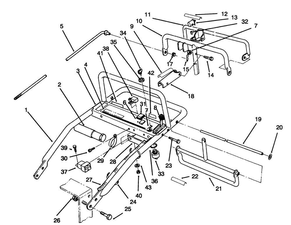 Handle Assembly Diagram and Parts List for 30157 490001 - 499999 Toro Lawn Tractor Accessories
