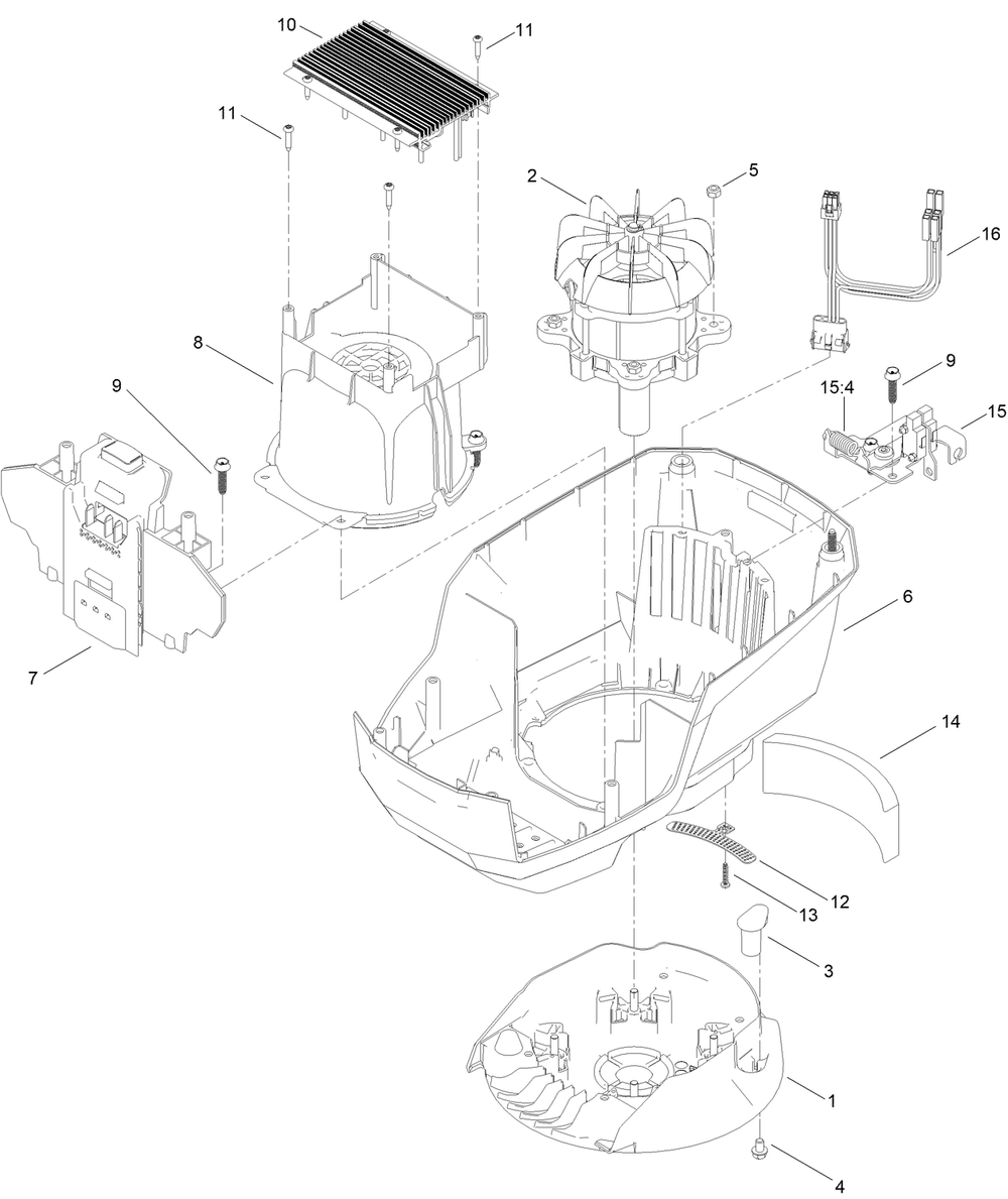 Motor Module Assembly No. 140-4120 Diagram and Parts List for 22282 409172980 - 413999999 Toro Lawn Mower