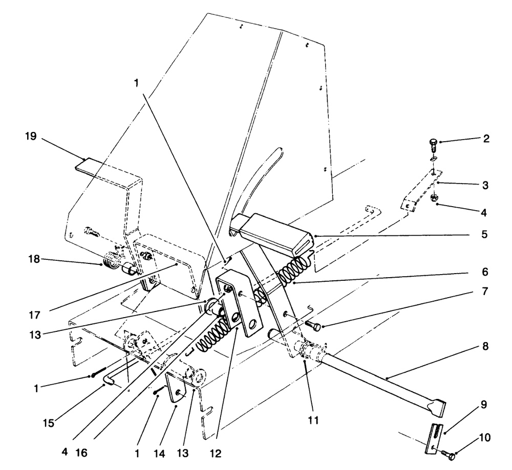 Brake & Clutch Assembly Diagram and Parts List for 70081 6900001 - 6999999 Toro Lawn Tractor