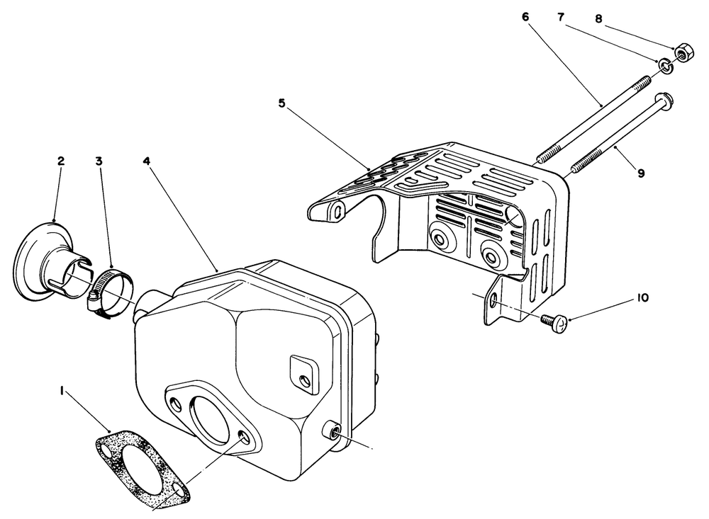 Muffler Assembly Diagram and Parts List for 16785 5000001 - 5999999 Toro Lawn Mower