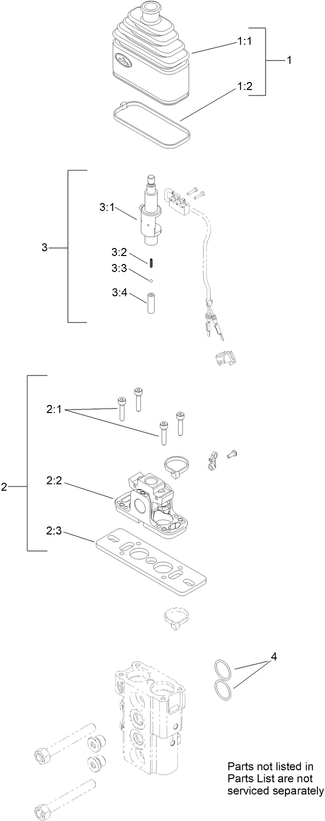 Control Valve Assembly No. 138-0827 Diagram and Parts List for 22328 408963400 - 409588175 Toro Lawn Tractor Accessories