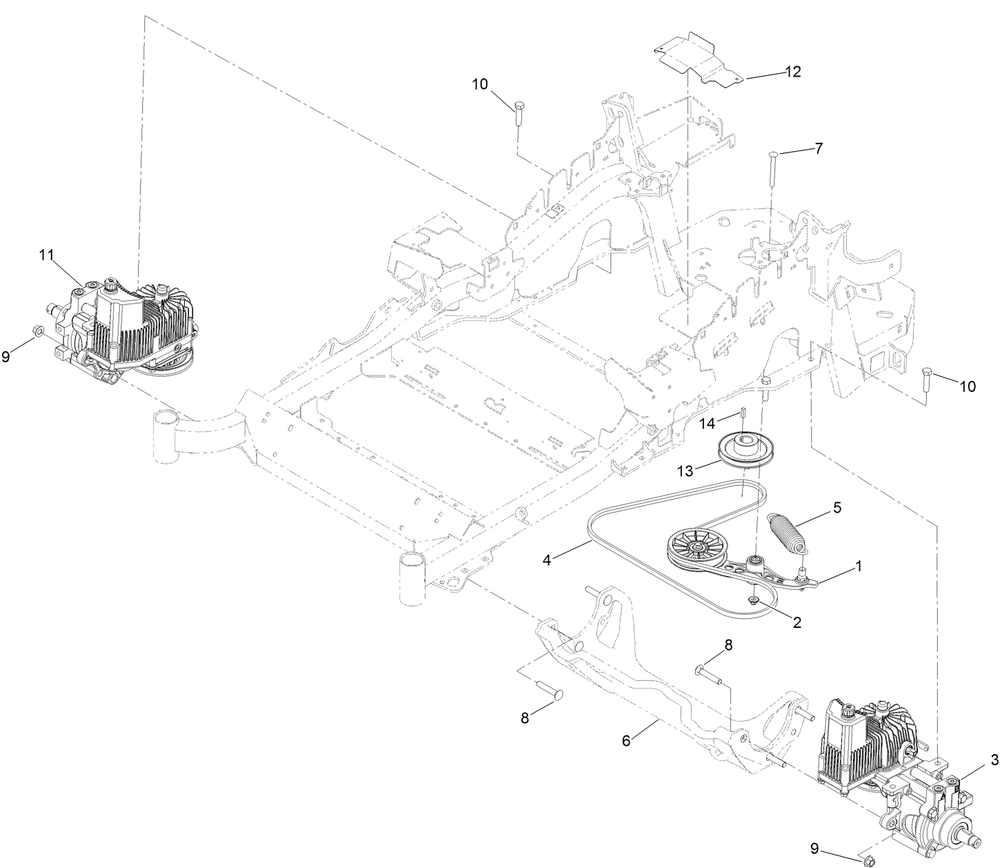 Hydraulic Drive Assembly Diagram and Parts List for 74952 403319825-999999999 Toro Lawn Mower