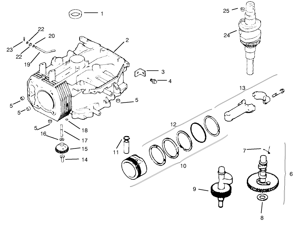 Crankcase Engine Kohler Model No. Cv14s-1429 Diagram and Parts List for 30187 790001 - 795000 Toro Lawn Tractor Accessories