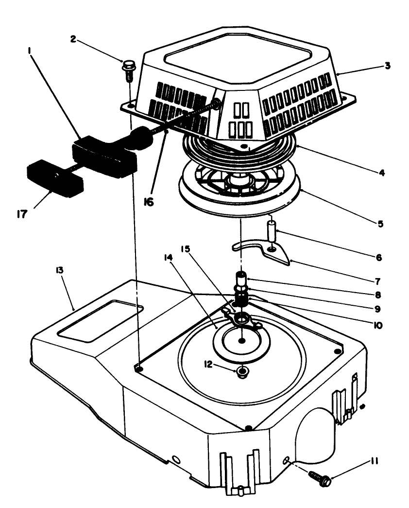 Recoil Assembly (Model No. Vmh7) Diagram and Parts List for 20624 8000001 - 8999999 Toro Lawn Mower