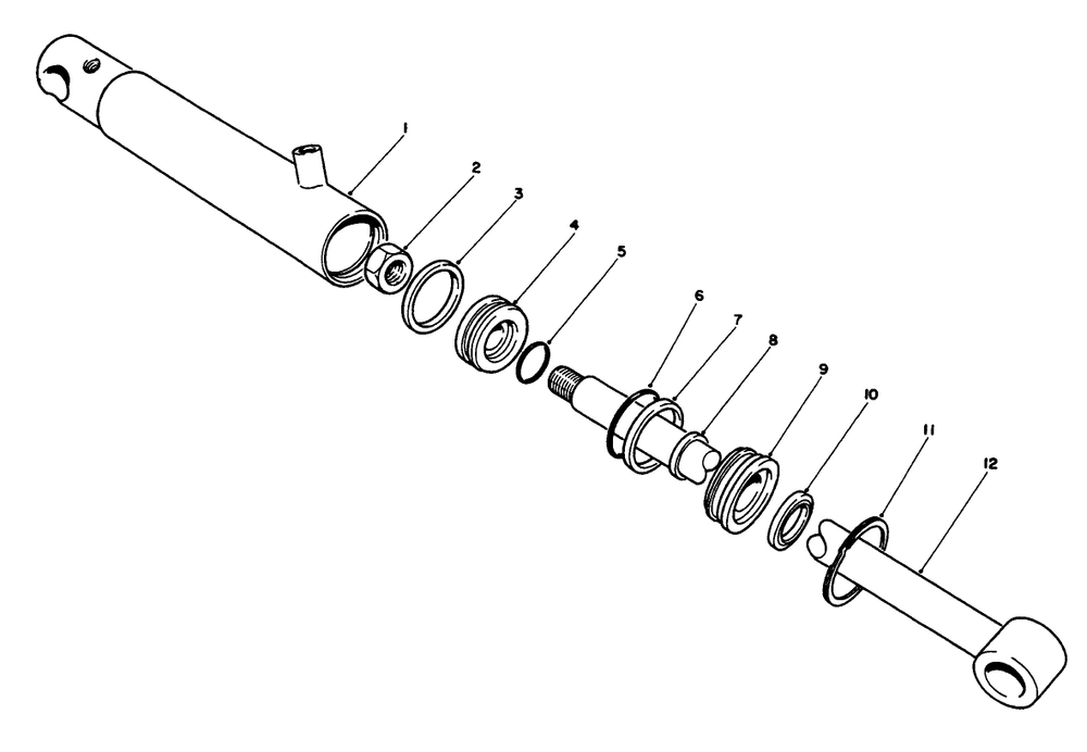 Hydraulic Cylinder No. 68-9700 Diagram and Parts List for 30620 490001 - 499999 Toro Lawn Tractor