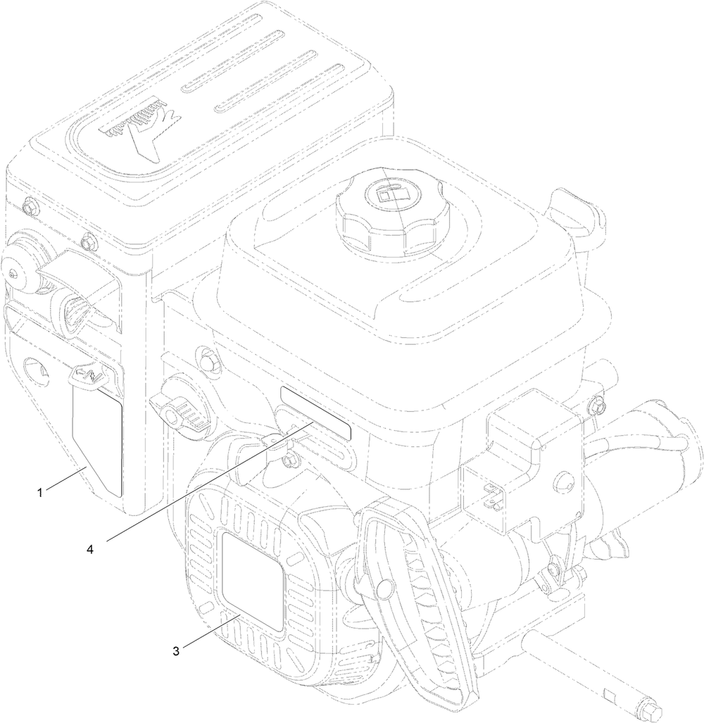 Engine Decal Assembly Diagram and Parts List for 38814 409000000 - 411499999 Toro Snow Blower