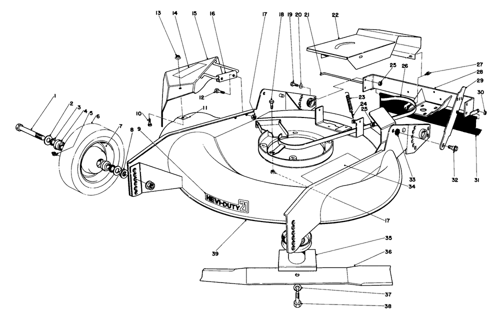 Housing Assembly Diagram and Parts List for 23177 7000001 - 7999999 Toro Lawn Mower