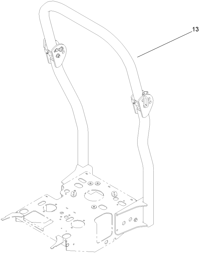 Roll-Over Protection System Assembly 2 Diagram and Parts List for 74450TE (290000001-290999999)(2009) Toro Lawn Mower